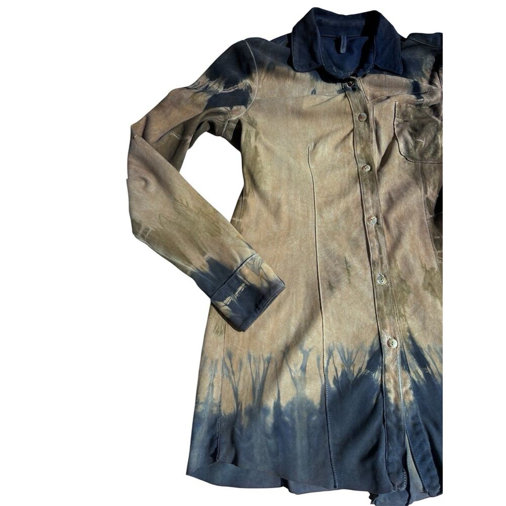 Women’s Sheep Suede Leather RONCARATI Duster Button Up Western Italian Size S/M - Picture 4 of 9